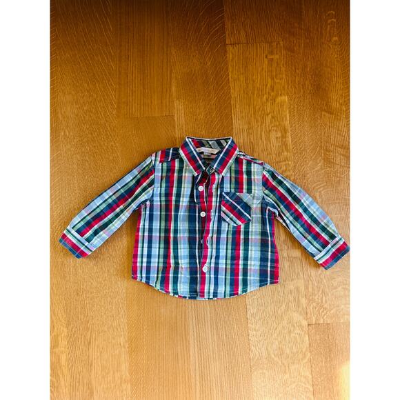 Lot of 2 Ruffle/Rugged Butts Plaid Button Down Shirts 18-24 Months - Picture 2 of 3